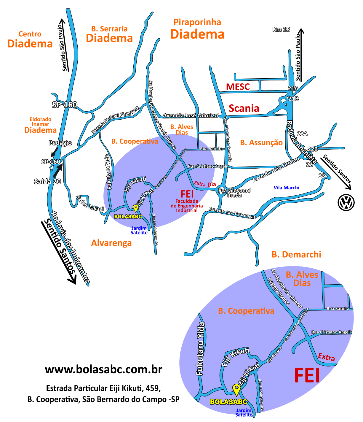Imagem do mapa da região onde a empresa é localizada